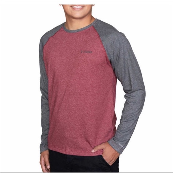 Columbia Men Long Sleeve Raglan Tee - SMALL - Picture 2 of 5